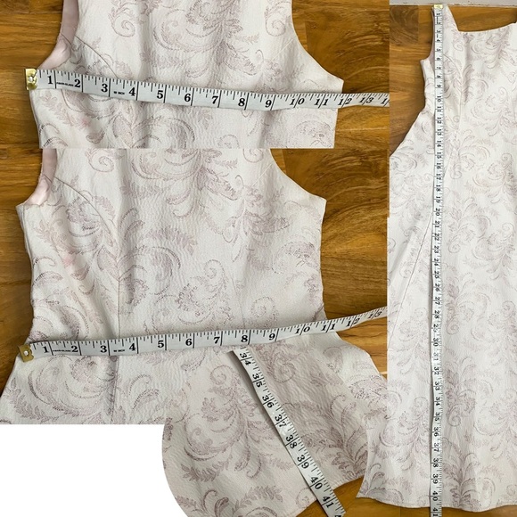 Jessica McClintock Pink Gold Jacquard Dress Formal Flower Girl Victorian Fancy 7 - Picture 7 of 7